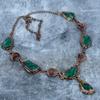Fancy Green Tourmaline Gemstone Copper Electroformed Chain Handcrafted Necklace VP-109