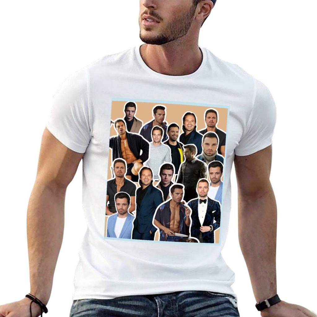 Sebastian Collage Art Tshirt Unisex T Shirt Heavy Cotton T Shirts For Unisex Graphic Vintage Cotton Tshirt 100 Tshirt