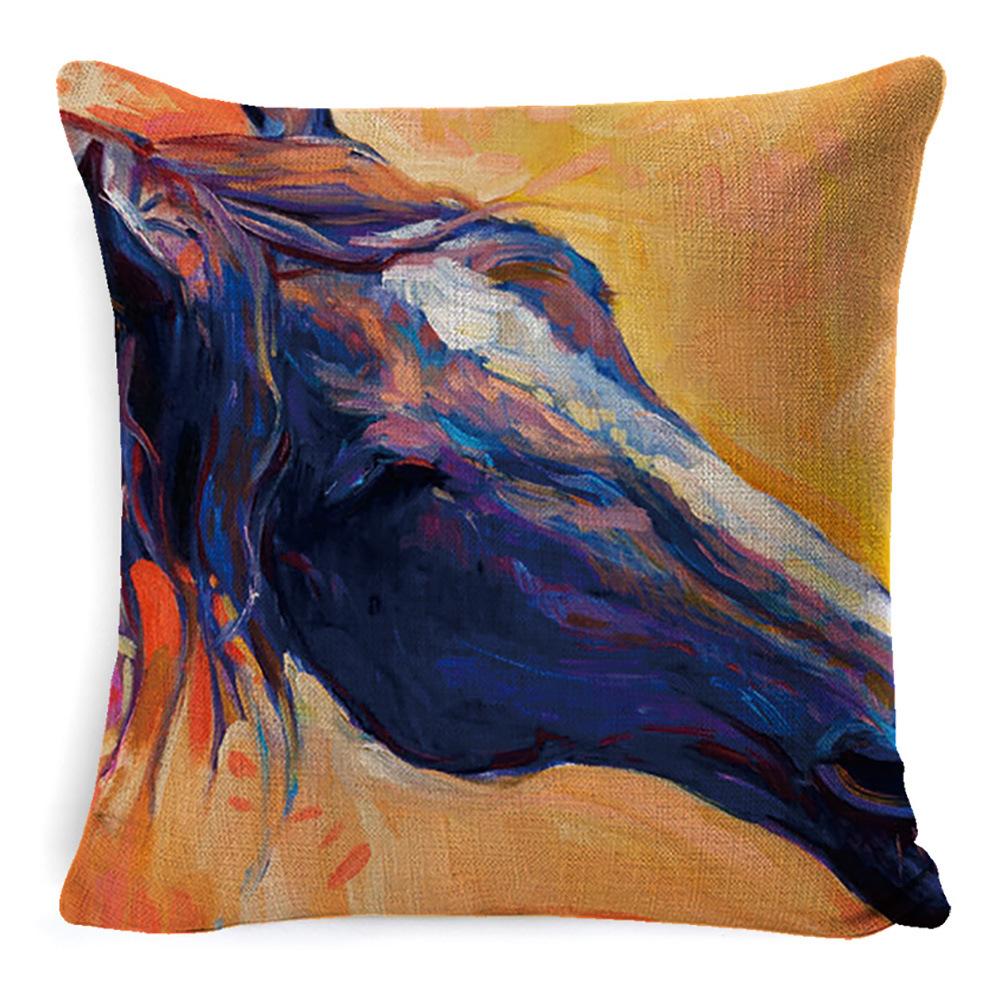 New Linen Pillow Cover Oil Painting Landscape Office Lumbar Pillow Cover Home Sofa Pillow Home Pillow