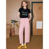 Coolhut High-Waisted Loose Dad Pants Pink Wide-Leg Lantern Pants Women's 2025 Summer Pure Cotton Nine-Point Casual Pants