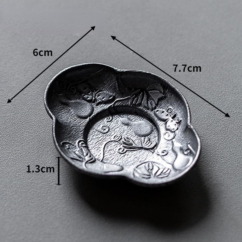 

Japanese Retro Pure Tin Coaster Zen Tea Saucer Insulation Pad Old Tin Tea Coaster Cup Holder Tea Ceremony Tea Set Accessories