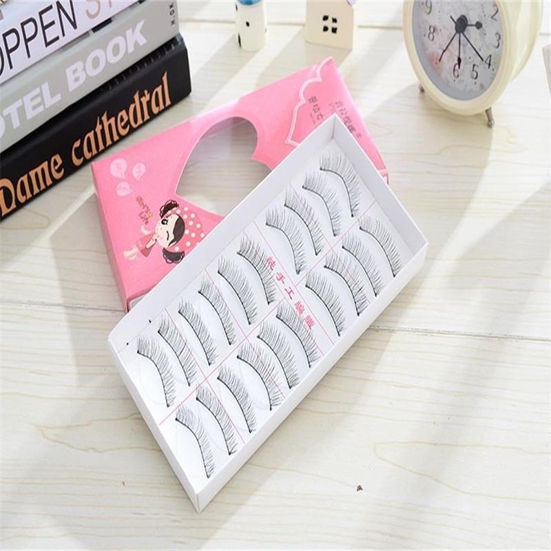 10 пар густых длинных накладных ресниц на черной ленте