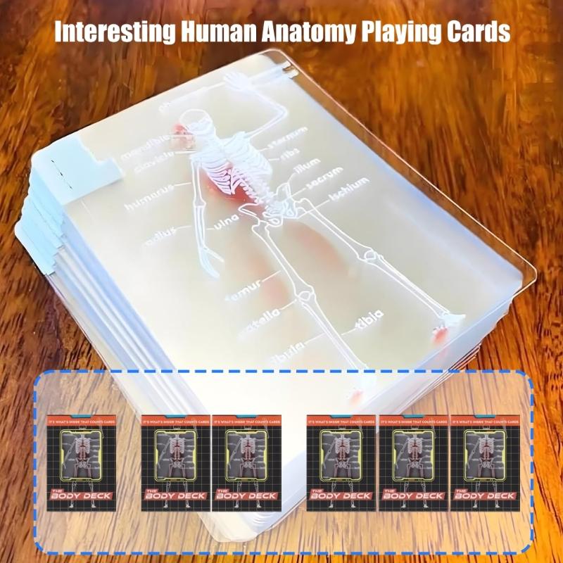 1/2/3 talie Rodzina Przyjaciel Gra Planszowa Pokerowa Karty do Gry Śmieszne Przezroczyste Anatomia Człowieka Talia Kart Prezent do Domu Trwałe