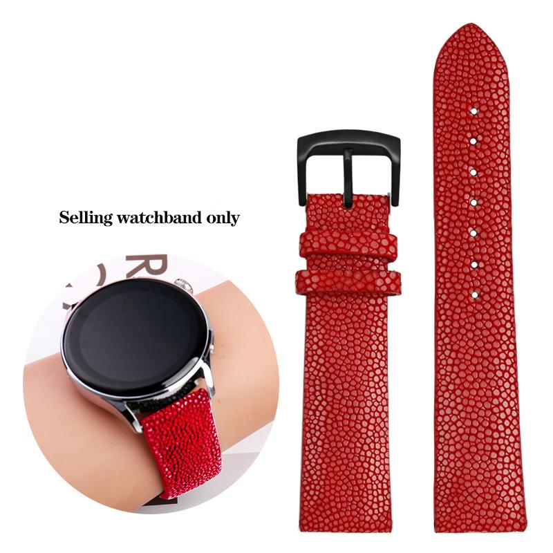 

Ремешок для часов из кожи рыбы дьявольской жемчужины 20 мм 22 мм для Huawei Tissot Omega Mido Wear, устойчивый к царапинам ремешок, черный, синий, красный 22mm