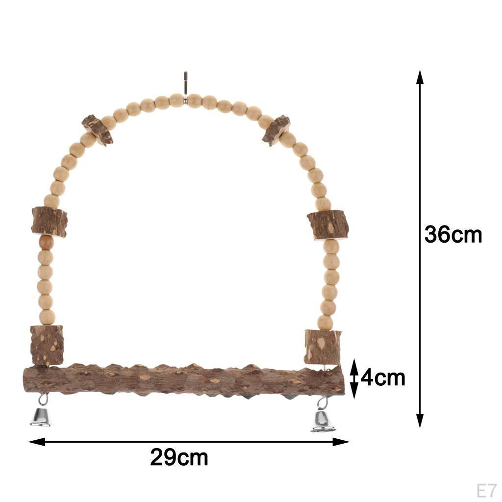 Natural Wooden Bird Perch Parrots toys Stand Holder Cage Hanging