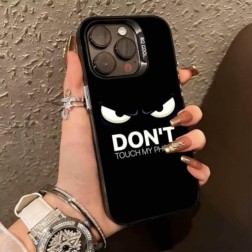 

Aesthetic D-Dont Touch My-y Phone Case For iPhone 17,16,15,14,13,12,11 Plus,Pro Max,XS,Colorful Silver Phone case Funda Cover iPhone14