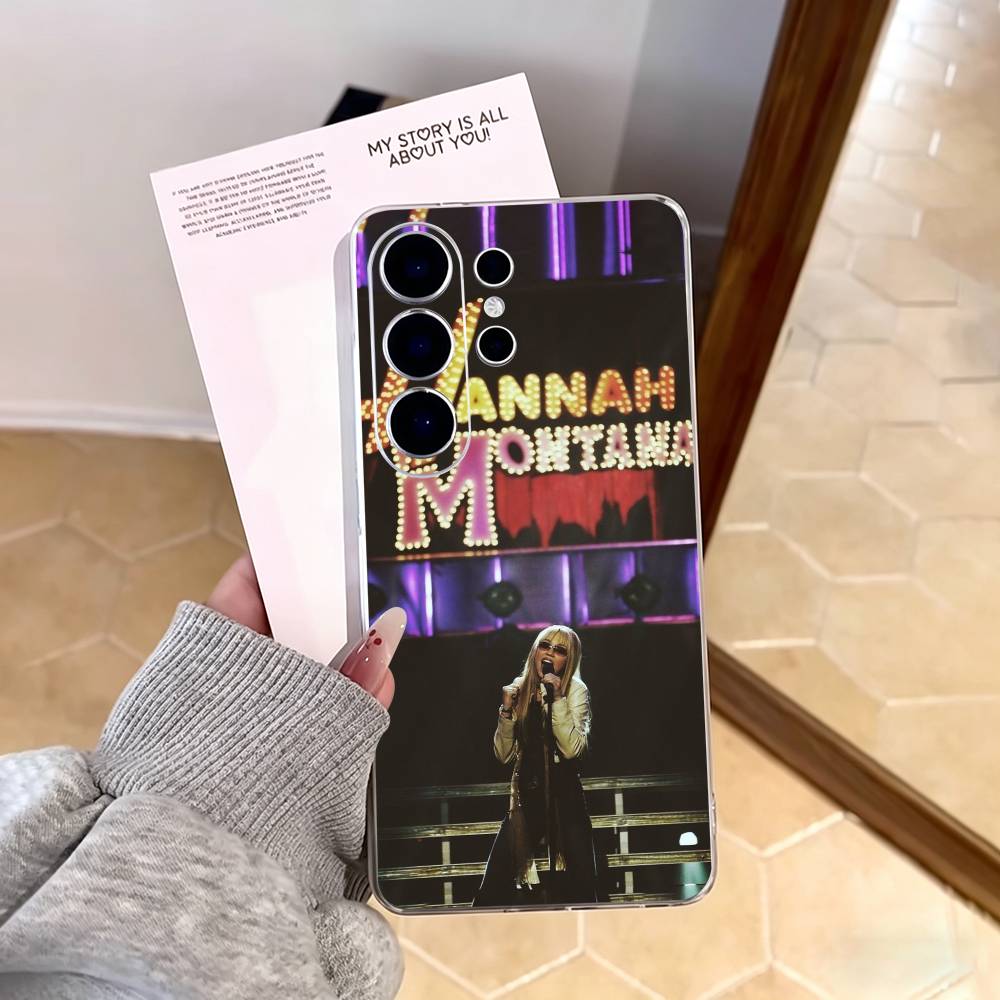 H-Hannah Montana Phone Case For Samsung S25,S24,S21,S22,S23,S30,Ultra,S20,Plus,Fe,Note,10,9,5G Transparent Cover