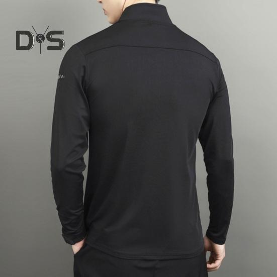 Men's Sports Shirts Stand Collar Half Zip Sweatshirt Solid Color Slim Fit Long Sleeve Pullover Shirt for Autumn Winter Casual Wear
