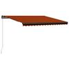 VidaXL Auvent manuel rétractable avec LED 450x300 cm Orange et marron 3055231