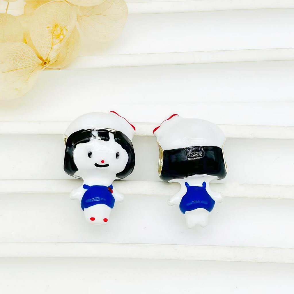 DIY Alloy Oil-Drop Beads: 3D Large-Hole Stringing Beads for Cute Girl Bracelets & Necklaces