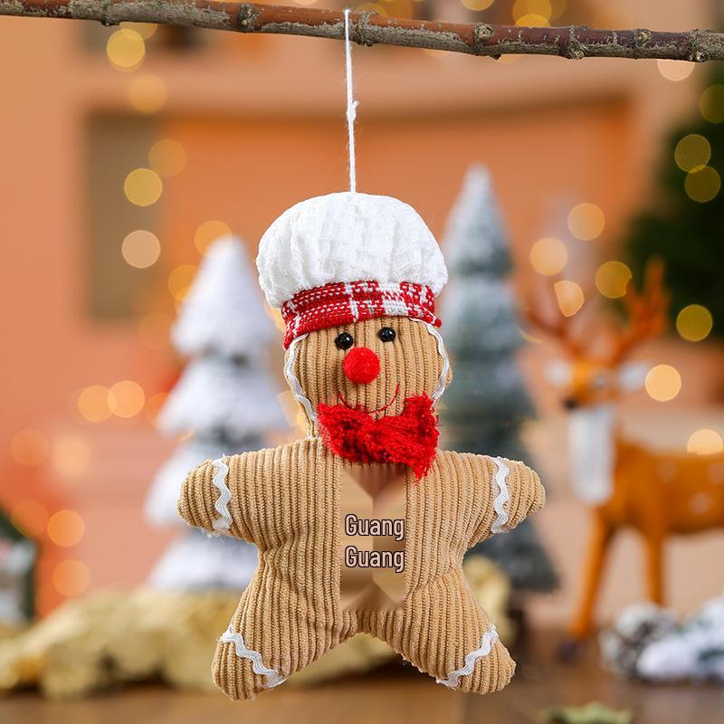 Christmas Gingerbread Man Ornament - Cartoon Doll Decoration for Tree & Window Display