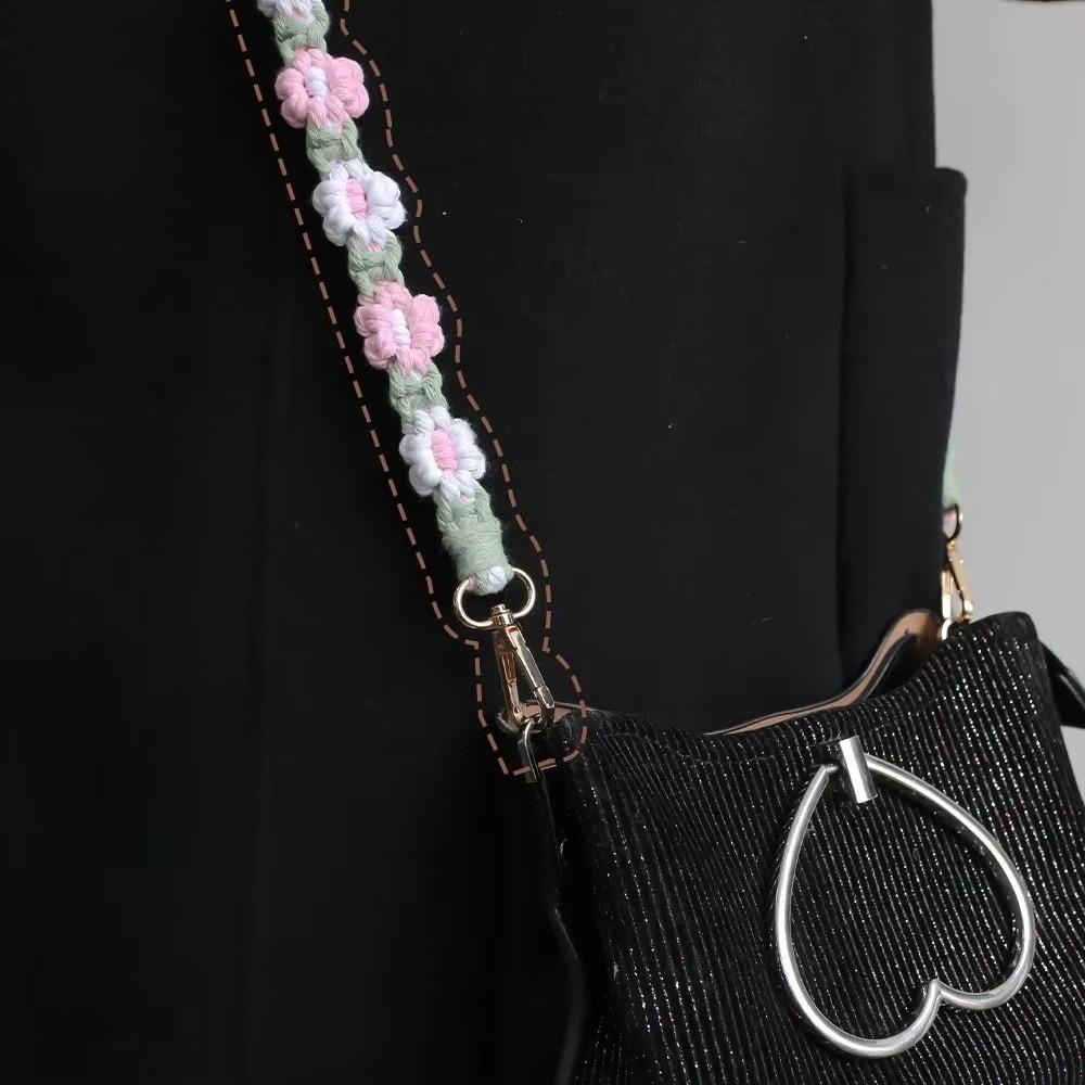 Cotton Mobile Phone Lanyard Daisy Macrame Keychain Hanging Strap Bag Hanging Rope Bag Accessories