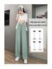 Women's High-Waisted Slimming Pants - Summer 2025 Ice Silk, Loose Fit for Petite Figures