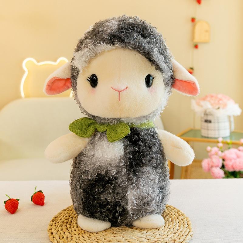 Little Sheep Doll Cute Polk Cartoon Sheep Roll Plush Toy Grabber Doll Children's Soothing Doll