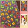 Geprägte Herbst-Nagelkunst-Sticker, 5D Thanksgiving-Tag Nagel-Aufkleber, Selbstklebende Ahornblätter für DIY Herbst-Nagelzubehör Dekoration(5 Blätter)
