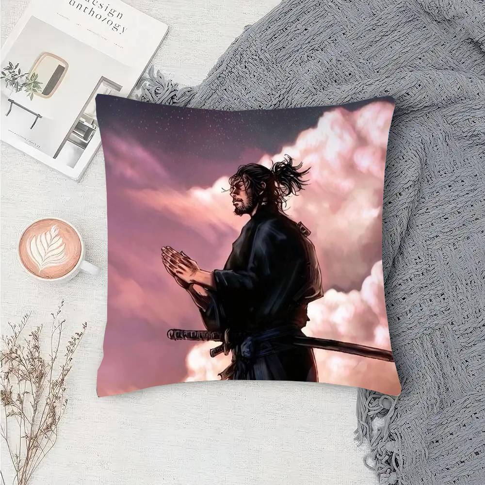 V-Vagabond Classic Manga Pillow Case Fashion Square Pillowcase Bedroom Sofa Room Ins Decoration Leisure