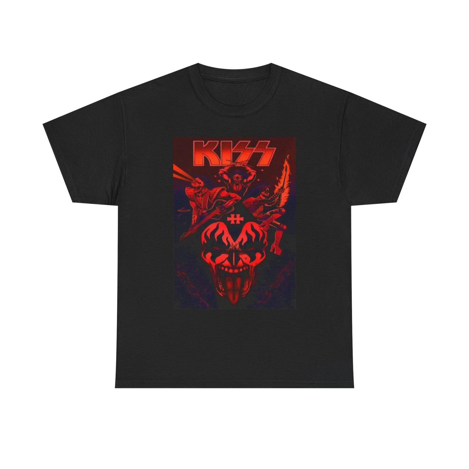 

Футболка с графикой Kiss Винтажный мерч рок-группы Унисекс Тяжелый хлопок S