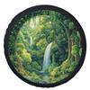 1pc Of A Tire Cover Featuring A Waterfall In An Enchanted Forest Design, Stylish And Universal For Wheel Protection, Compatible