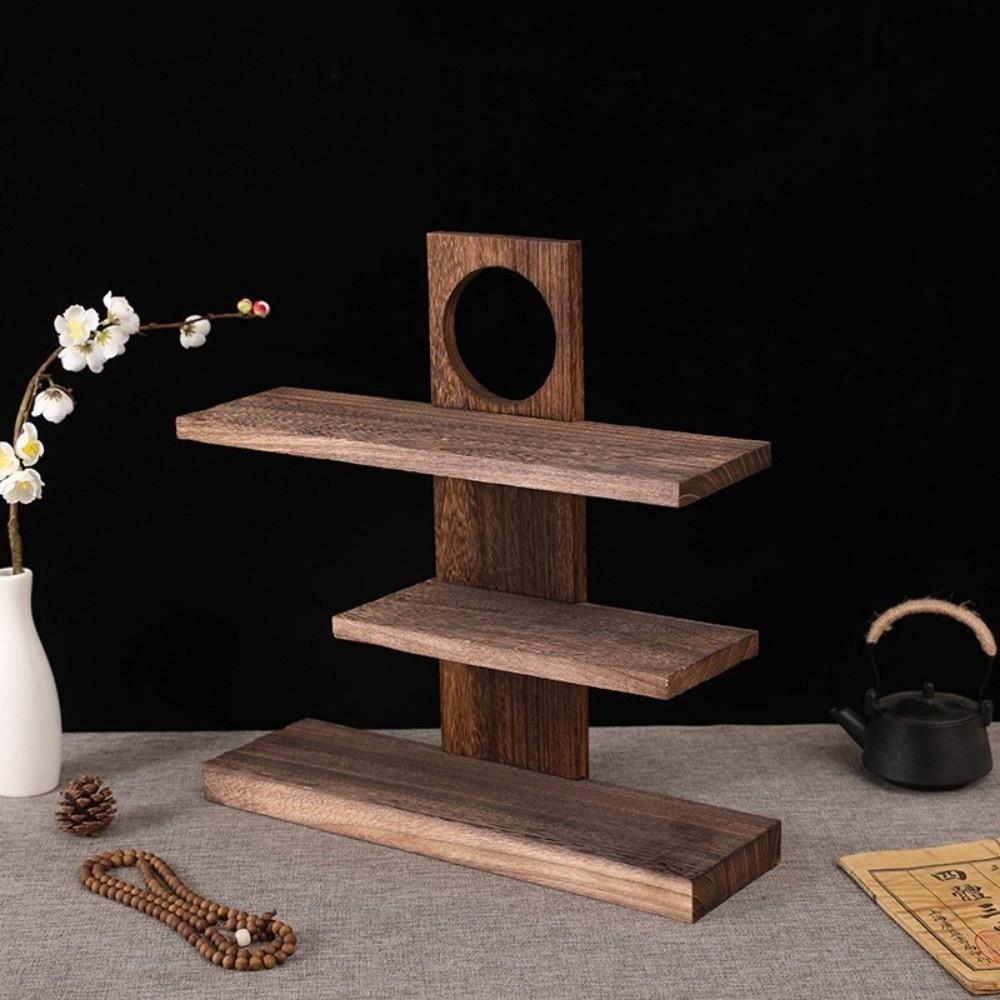 Chinese Style Desktop Storage Shelf Antique Tea Set Rack Multi-Layer Storage Holders Home Decor