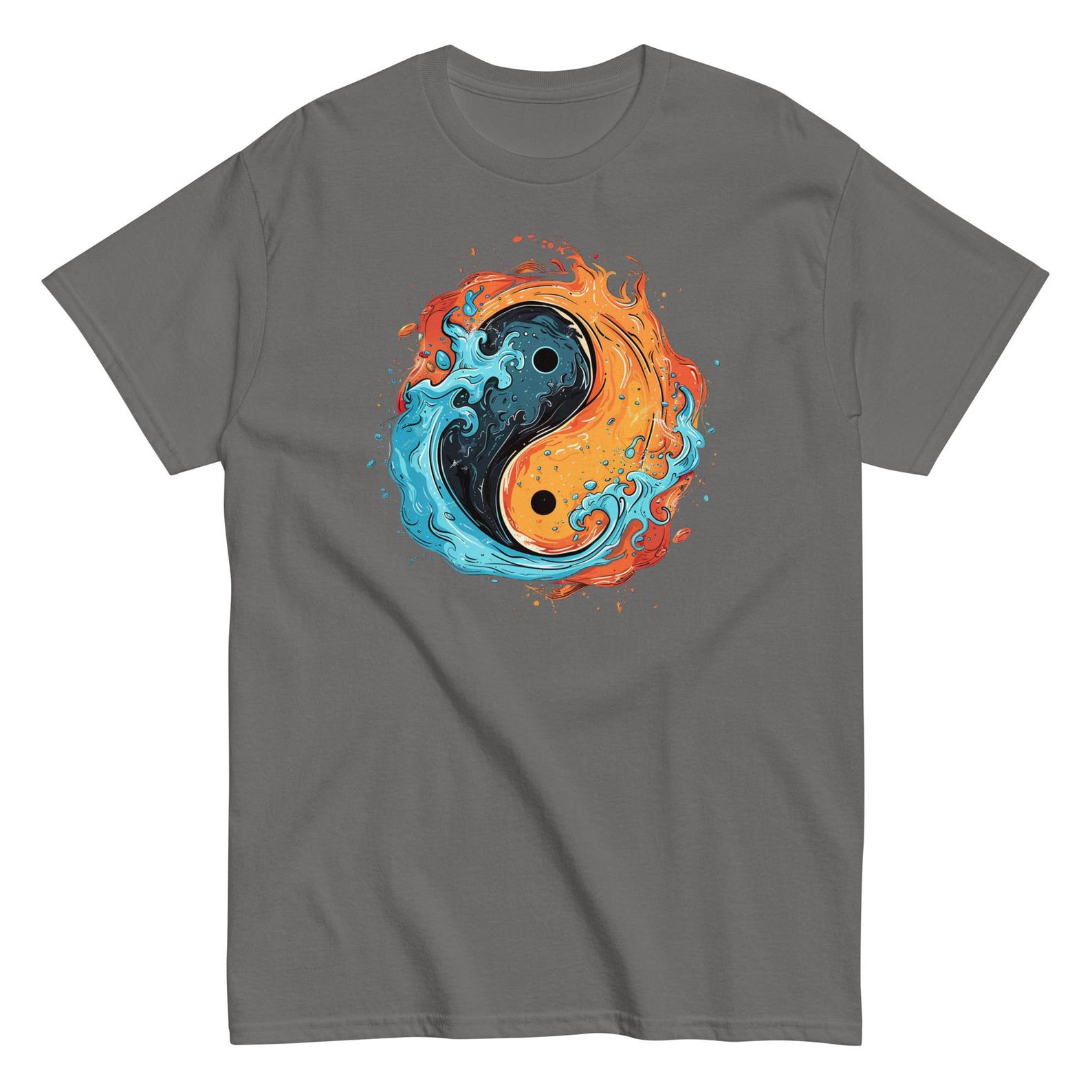 Yin Yang T-Shirt: Fire and Water, Balance & Harmony Design S