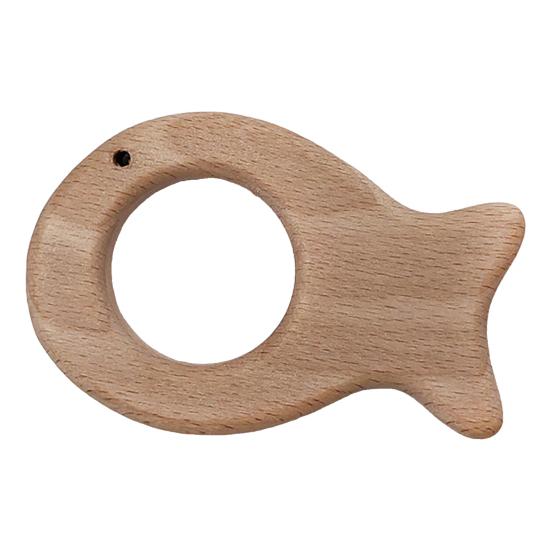 Juguetes Mordedores de Madera para Bebé Juguetes para Masticar de Madera de Haya Natural para Bebés Anillos de Dentición Educativos con Formas de Animales