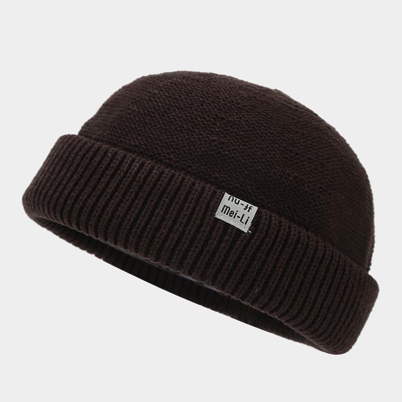 Hip Hop Beanie Knitted Hat Men Fashion Skullcap Autumn Women Winter Brimless Baggy Melon Cap Cuff Docker Fisherman Beanies Hat