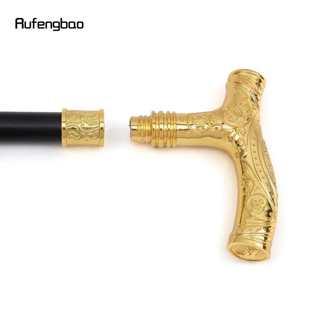 Golden Wolf Head Flower Totem Relief Walking Cane Fashion Walking Stick Gentleman Crosier Knob Walking Stick 93cm