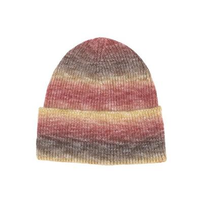 Quadratische Farbverlauf Beanie Strickmütze Pastell Modehut SMO100