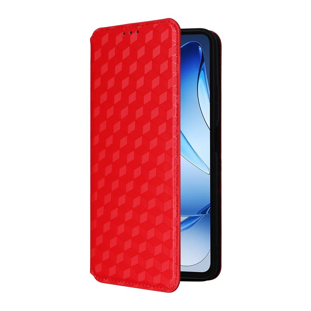 For Oukitel C60 Pro/C60 Case Wallet Rhombus Imprinted Leather Phone Cover