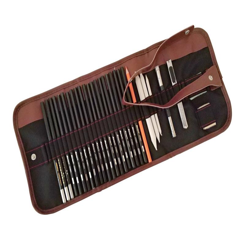 

Набор из 30 предметов для начинающих, угольный карандаш, художественная живопись, эскиз, набор канцелярских принадлежностей 30 pcs Set