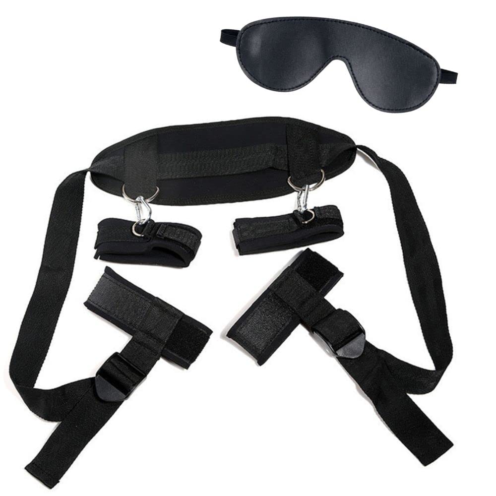 MONEON Restraint SM Leg Extreme Popular SM Leg-Spreading Belt, Device, M-Shaped, Belt, Bondage, Cosplay, 2-Piece Set, Slave, Handcuffs, Cuffs, Play,