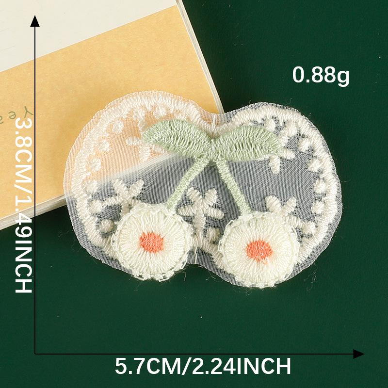 Computer Embroidery Label Hair Accessories Accessories Cherry Lace Embroidery Stickers Diy Patches Clothing Accessories Cloth Labels Cloth Stickers