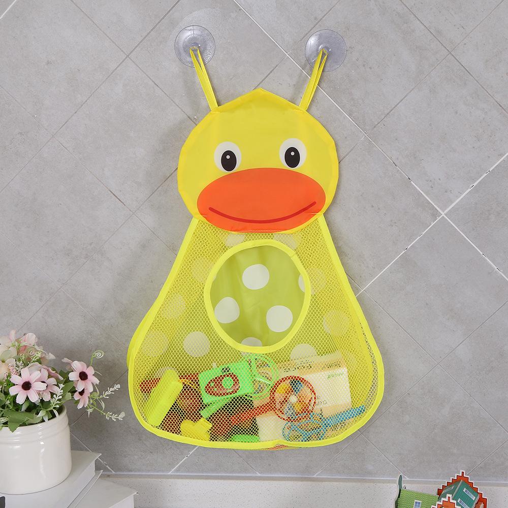 Animal Cartoon Suction Cup Storage Bag - Waterproof Mesh for Bath Toys & Bathroom Essentials