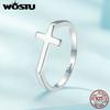 Original 925  Silver Cross Ring Oxidized Silver for Women Fine Jewelry Party Wedding Engagement Ring Gift FIR979