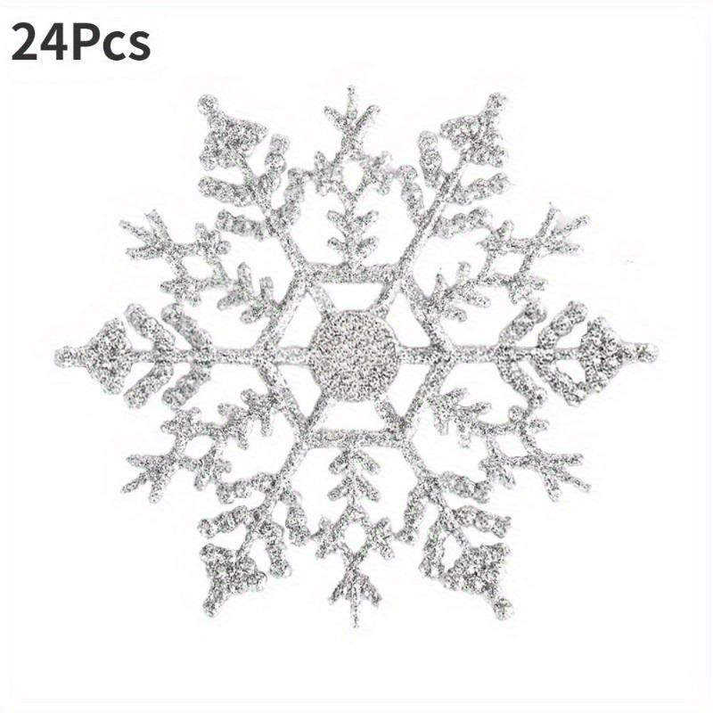 24Pcs/Pack Christmas Tree Decor Snowflake Party Holiday Christmas Ornaments Home Decor(10cm)