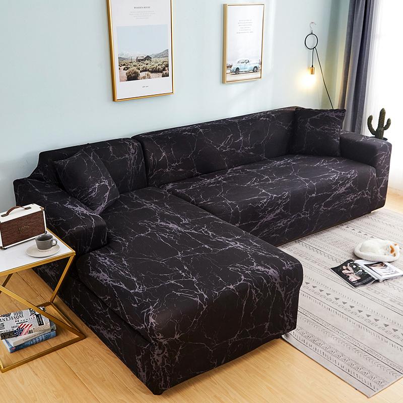 Geometric Elastic Sofa Cover Slipcovers L-Shaped Corner Sofa Couch Cover Armchair Sofa Cover 1/2/3/4 Seater for Living Room 1PC