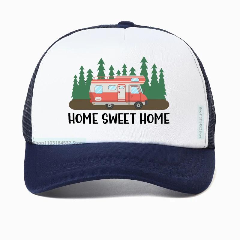 Motorhome RV Camping Camper Home Sweet Baseball Cap Outdoor Travel Adventure Dad hat Summer Unisex Mesh Visor Outdoor Sun Hats