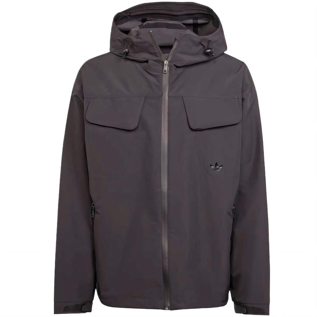 Adidas Originals SS25 Hooded Loose Windproof Warm Jacket Men Jackets Black JD2110