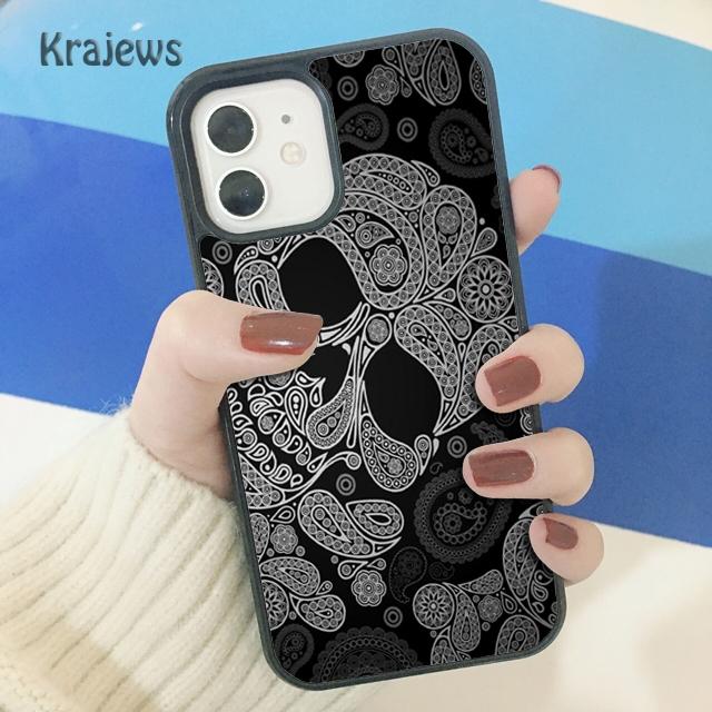 Krajews Skulls Bones Skeleton Soft Phone Case Cover For iPhone 17 Air 16 15 14 plus 11 12 13 pro max coque Shell Fundas