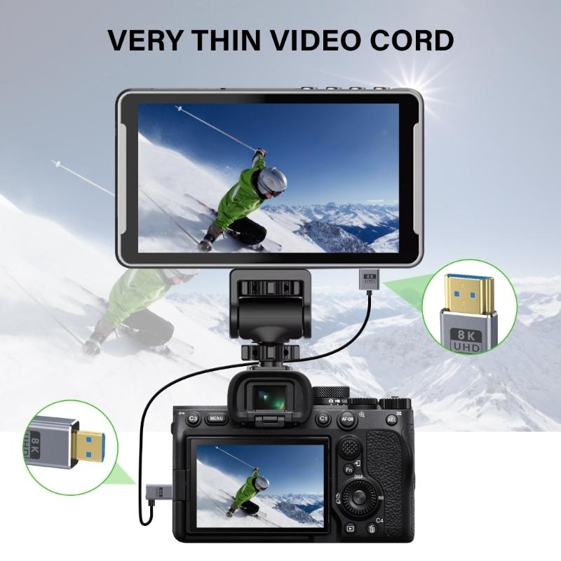 2.1 version 8K60hz Cable Microed to Standard 48Gbps Fast Speed Dynamic Support 4K120Hz Coaxial Design Flexible Cord