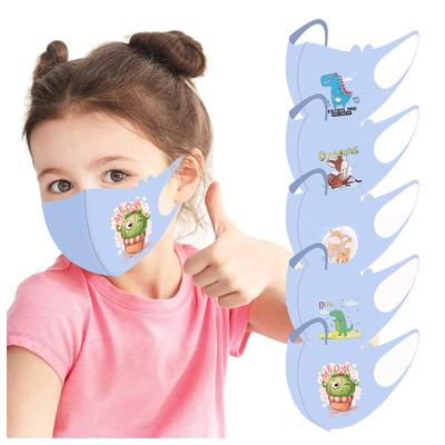 5Pcs Children Kids Face Coverings Washable Adjustable Reuseable Cartoon Lovely Face Protection