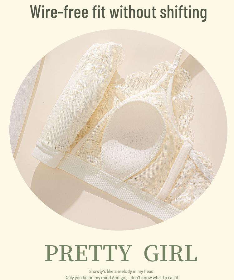 French Lace Push-Up Bra for Small Busts - Sexy, No-Gap Ultra-Thin Triangle Cup