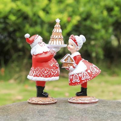 Juldekorationer Harts jultomten med pepparkakshus Skapa atmosfär bordsdekorationer till jul