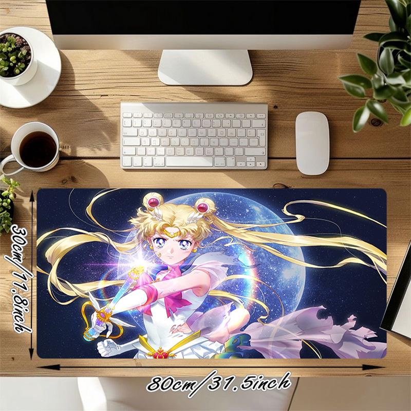 Moon Princess Xl Gaming Mouse Pad Nonslip Rubber Base Stitched Edge Waterproof Desk Mat For Pc Laptop Gamer Office Computer Accessories C92965