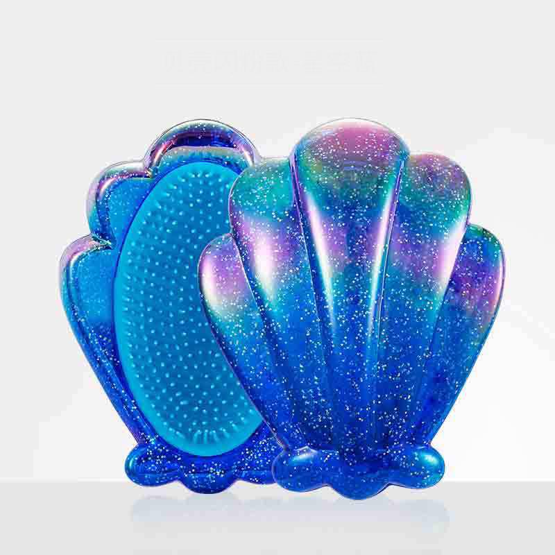 

Блестящая расческа в виде ракушки, расческа для распутывания волос, инструмент для ухода за волосами, антистатическая щетка для волос, женские парикмахерские аксессуары