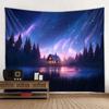 Landscape Oil Painting Tapestry Forest, Peacock, Castle, Dreamy Wall Hanging Cloth, Starry Sky Sunrise, Home Art Decoration