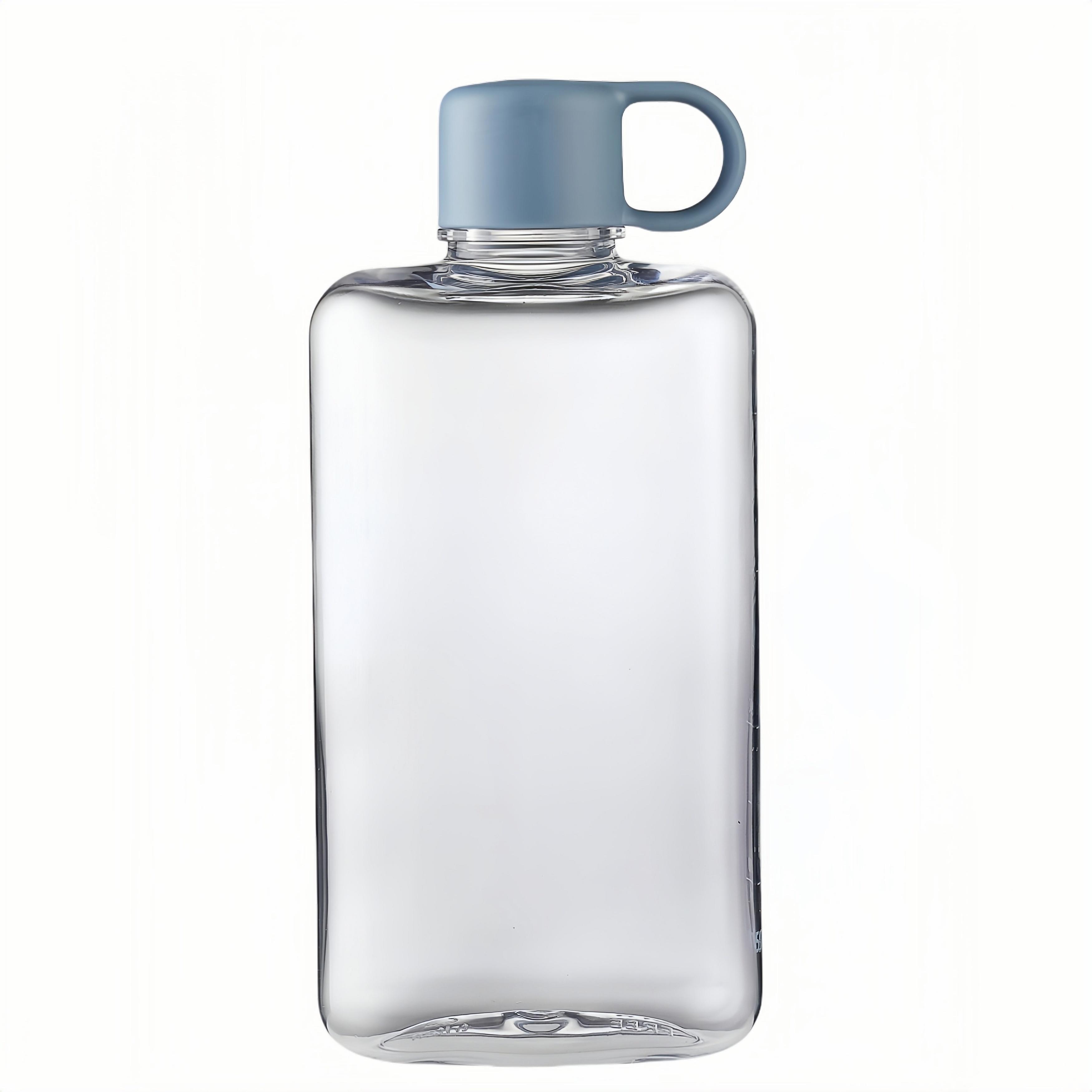 

Бутылка для воды плоская, без BPA, спортивная, прозрачная, пластиковая, хрустальная, для напитков, чайник, блокнот, молочный сок, прозрачная, для напитков, подарок на день рождения 360ml синий