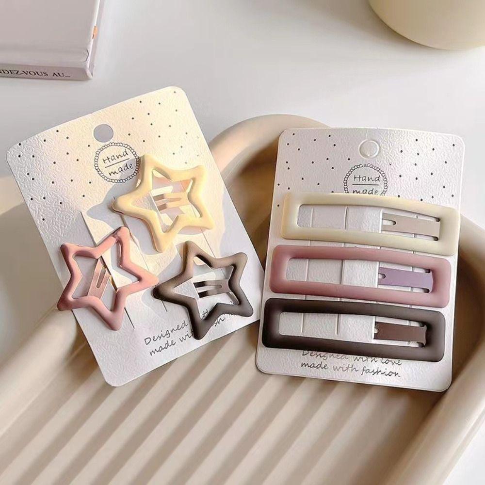 3pc/set Square Star Love BB Clip Water Drop Y2k Barrettes Cute   Photograph