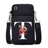 New Letter-printed Black Oblique Span Bag, Mobile Phone Bag, Light To Carry, Vertical Length and Width Change Bag