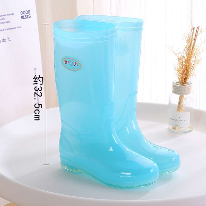 Gelee transparente Regenstiefel Wasserstiefel Regenschuhe Damen Sommer Regentage Arbeit schnelltrocknende Gummischuhe abriebfest Küche hoch wasserdicht s